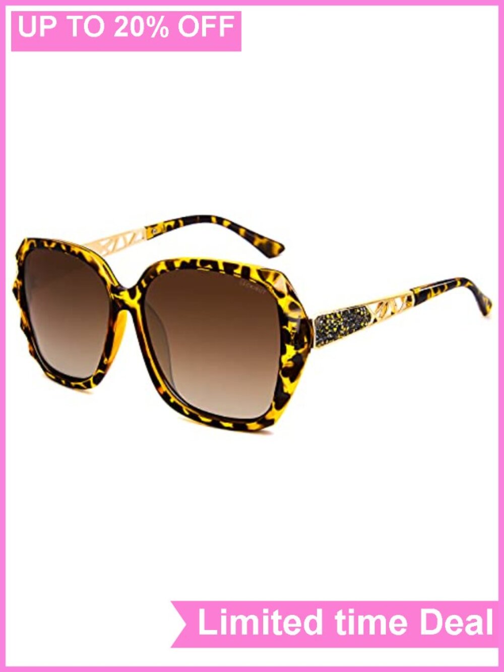 Polarized Oversized Sunglasses UV400 Protection Metal Alloy Legs